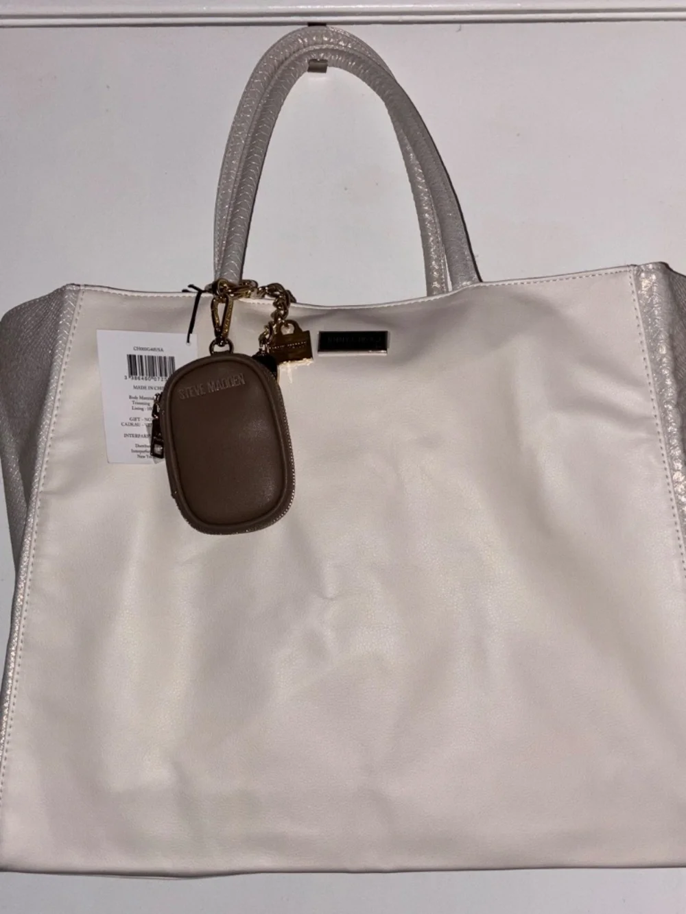 NWT Jimmy Choo White and Irredescant Tote AND Steve Madden Mini Bag Bundle - Picture 15 of 16